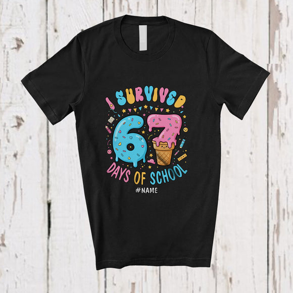 MacnyStore - Personalized Custom Name I Survived 67 Days Of School; Humorous Six Seven; Students Teacher T-Shirt