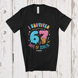 MacnyStore - Personalized Custom Name I Survived 67 Days Of School; Humorous Six Seven; Students Teacher T-Shirt