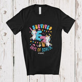 MacnyStore - Personalized Custom Name I Survived 67 Days Of School; Humorous Unicorn Six Seven; Teacher T-Shirt