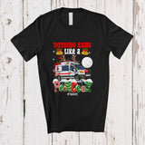 MacnyStore - Personalized Custom Name Nothing Runs Like A Reindeer; Joyful Christmas Lights Ambulance Driver T-Shirt