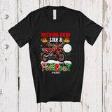 MacnyStore - Personalized Custom Name Nothing Runs Like A Reindeer; Joyful Christmas Lights Dirt Bike Riding T-Shirt