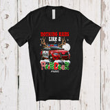 MacnyStore - Personalized Custom Name Nothing Runs Like A Reindeer; Joyful Christmas Lights Police Car Driver T-Shirt