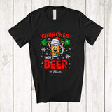 MacnyStore - Personalized Custom Name Crunches Then Beer; Joyful Christmas Weightlifting Gym Fitness T-Shirt