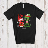 MacnyStore - Personalized Custom Name Six Seven; Humorous Christmas 67 Santa Elf; Teenager Family Group T-Shirt