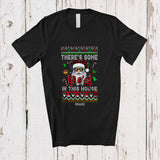 MacnyStore - Personalized Custom Name Some Ho's In This House; Joyful Christmas Adult Plaid Sweater Beard Santa T-Shirt