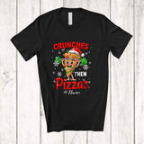 MacnyStore - Personalized Custom Name Crunches Then Pizzas; Joyful Christmas Weightlifting Gym Fitness T-Shirt