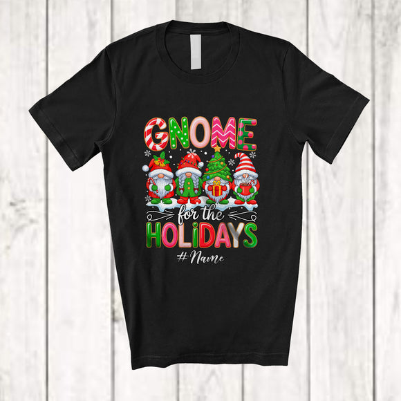 MacnyStore - Personalized Custom Name Gnome For The Holidays; Lovely Christmas Four Gnomies Gnomes; Family T-Shirt