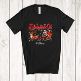 MacnyStore - Personalized Custom Name Sleighin It; Joyful Christmas Santa Dabbing Sleigh Reindeer T-Shirt