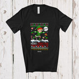 MacnyStore - Personalized Custom Name Merry Christmas; Joyful Sweater Elf Ski Skating; Outdoor Sport T-Shirt