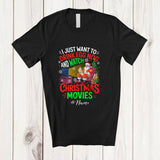 MacnyStore - Personalized Custom Name Want To Drink Egg Nog Christmas Movies; Joyful Santa Drinking Family T-Shirt