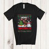 MacnyStore - Personalized Custom Name Christmoose; Lovely Christmas Sweater Plaid Moose Snowman; Couple T-Shirt
