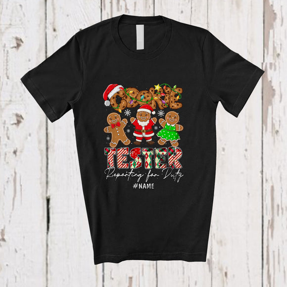 MacnyStore - Personalized Custom Name Cookie Tester Reporting For Duty; Lovely Christmas Plaid Baker T-Shirt