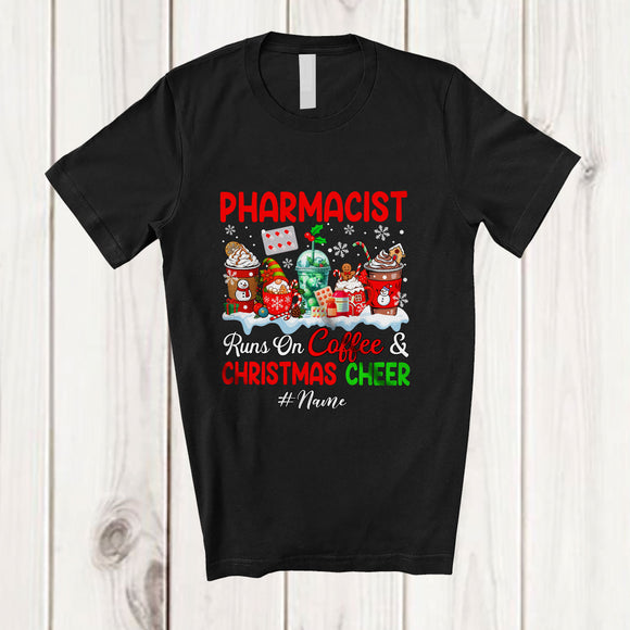 MacnyStore - Personalized Custom Name Pharmacist Runs On Coffee Christmas Cheer; Lovely Snow Jobs T-Shirt