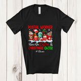 MacnyStore - Personalized Custom Name Postal Worker Runs On Coffee Christmas Cheer; Lovely Snow Jobs T-Shirt
