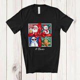 MacnyStore - Personalized Custom Name Santa Beer Snowman Reindeer Collection; Merry Christmas Squad Family T-Shirt