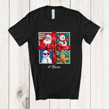 MacnyStore - Personalized Custom Name Santa Wine Snowman Reindeer Collection; Merry Christmas Squad Family T-Shirt