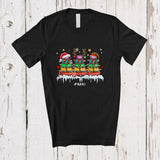 MacnyStore - Personalized Custom Name Three Elf Santa Xylophone; Merry Christmas Musical Instrument Player T-Shirt