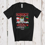 MacnyStore - Personalized Custom Name Emergency Room Christmas Team; Lovely Red Plaid Santa Elf ER Nurse T-Shirt