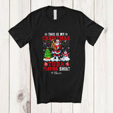 MacnyStore - Personalized Custom Name My Christmas Tuba Playing Shirt; Joyful Santa Musical Instruments T-Shirt