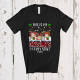 MacnyStore - Personalized Custom Name My Christmas Pajama Shirt; Amazing Three Plaid Drum Musician T-Shirt