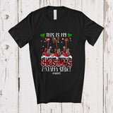 MacnyStore - Personalized Custom Name My Christmas Pajama Shirt; Amazing Three Plaid Guitar Musician T-Shirt