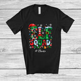 MacnyStore - Personalized Custom Name Elf Squad; Humorous Christmas Lights Elf Costume Pajamas; Family T-Shirt