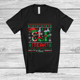 MacnyStore - Personalized Custom Name Elf Team; Humorous Christmas Sweater Elf Costume Pajamas; Family T-Shirt
