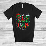 MacnyStore - Personalized Custom Name Elf Team; Humorous Christmas Lights Elf Costume Pajamas; Family T-Shirt
