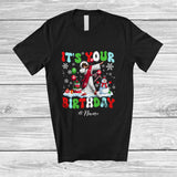 MacnyStore - Personalized Custom Name It's Your Birthday; Amazing Christmas Dabbing Jesus Snowman T-Shirt