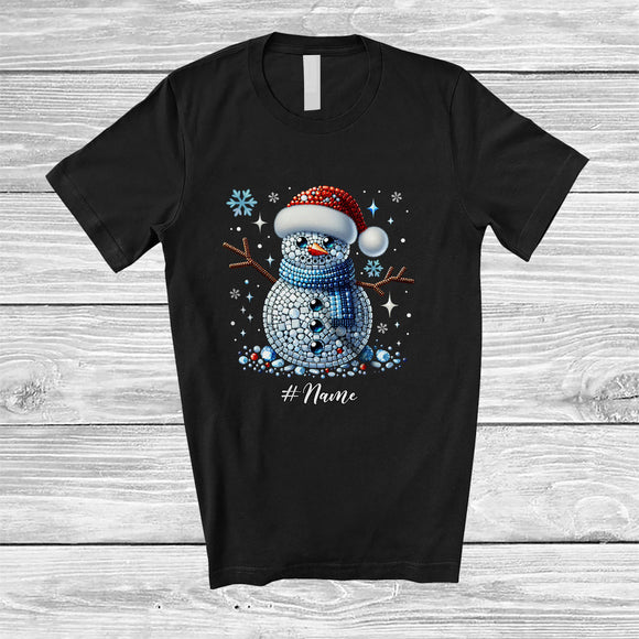 MacnyStore - Personalized Custom Name Santa Snowman; Fantastic Christmas Pajamas Family Group T-Shirt