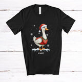 MacnyStore - Personalized Custom Name Santa Goose Sweater Snow; Amazing Christmas Goose Farmer T-Shirt