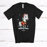 MacnyStore - Personalized Custom Name Santa Horse Sweater Snow; Amazing Christmas Horse Farmer T-Shirt