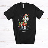 MacnyStore - Personalized Custom Name Santa Unicorn Sweater Snow; Amazing Christmas Unicorn Lover T-Shirt