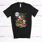 MacnyStore - Personalized Custom Name Santa Snowman Go Hunting; Humorous Christmas Santa Hunter Lover T-Shirt