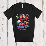 MacnyStore - Personalized Custom Name Fast Santa; Amusing Christmas Santa Driving Rocket Space Lover; Family T-Shirt