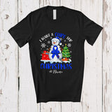 MacnyStore - Personalized Custom Name Want A Cure For Christmas; Lovely Diabetes Blue Ribbon Snowman T-Shirt