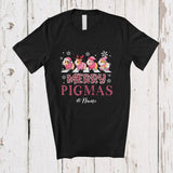 MacnyStore - Personalized Custom Name Merry Pigmas; Lovely Christmas Pink Leopard Four Santa Guinea Pig T-Shirt