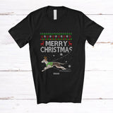 MacnyStore - Personalized Custom Name Merry Christmas; Joyful Sweater Whippet Knitting Crochet Damage T-Shirt