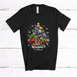 MacnyStore - Personalized Custom Name Construction Vehicles Santa Christmas Tree; Joyful Driver Boys Family T-Shirt