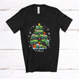 MacnyStore - Personalized Custom Name Garbage Truck Santa Christmas Tree; Joyful Driver Boys Family T-Shirt
