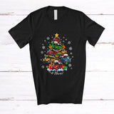 MacnyStore - Personalized Custom Name School Bus Santa Christmas Tree; Joyful Driver Boys Family T-Shirt
