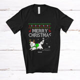 MacnyStore - Personalized Custom Name Merry Christmas; Joyful Sweater Cat Knitting Crochet Damage T-Shirt
