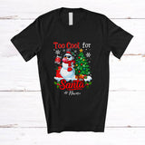 MacnyStore - Personalized Custom Name Too Cool For Santa; Merry Christmas Snowman Sunglasses Drink Coffee T-Shirt