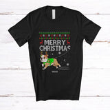 MacnyStore - Personalized Custom Name Merry Christmas; Joyful Sweater Bulldog Knitting Crochet Damage T-Shirt