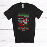 MacnyStore - Personalized Custom Name Football Players Make Nice Lists; Amusing Christmas Sweater Santa T-Shirt