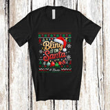 MacnyStore - Personalized Custom Name Bling It On Santa; Amusing Christmas Lights Santa; Sweater Family T-Shirt