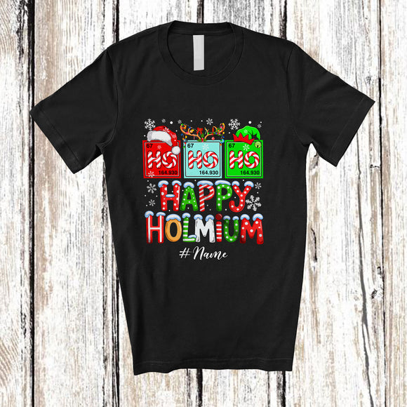 MacnyStore - Personalized Custom Name Happy Holmium; Joyful Christmas Santa; Science Chemistry Teacher T-Shirt