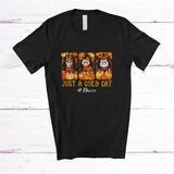 MacnyStore - Personalized Custom Name Cozy Cat; Lovely Thanksgiving Pumpkins Three Fall Cat Owner T-Shirt