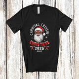 MacnyStore - Personalized Custom Name Carnival Cruisin' Christmas 2026; Amazing X-mas Black Afro Santa Face T-Shirt