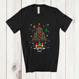 MacnyStore - Personalized Custom Name Binary Code 01 Christmas Tree; Lovely Three Gnomes; Coder Computer T-Shirt